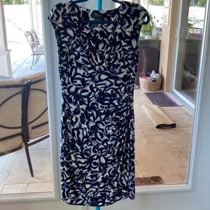 Lauren fall blue/white dress cap sleeves. Stretchy pullover!  barely worn!